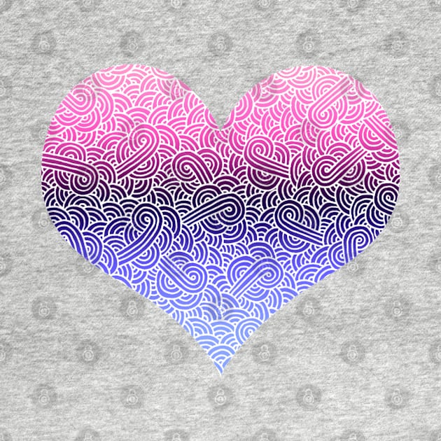 Ombré omnisexual colours and white swirls doodles heart by Savousepate